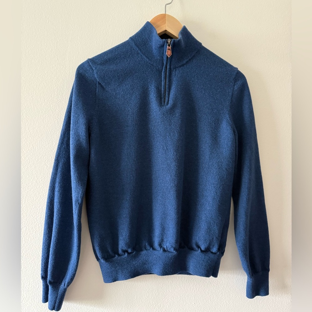 The Men's Store at Bloomingdale's Quarter Zip Merino Wool Sweater size M